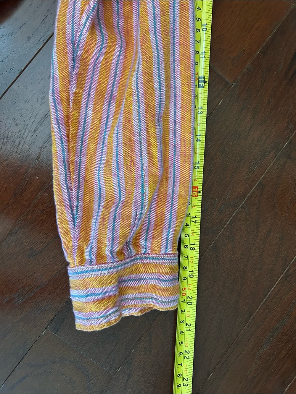 Anthropologie Pilcro Orange Striped Oxford Tunic Buttondown Shirt Oversized S - Picture 9 of 10